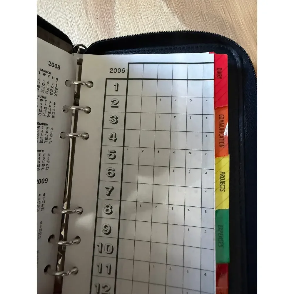 Vintage Compact‎ Planner Organizer Address Book Black Schedule Agenda